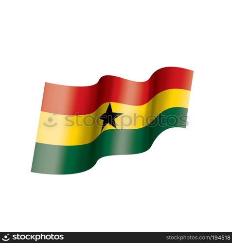 Ghana national flag, vector illustration on a white background. Ghana flag, vector illustration on a white background