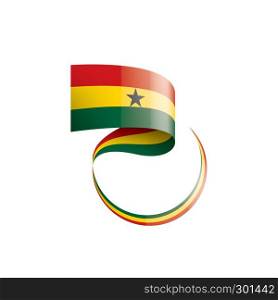 Ghana national flag, vector illustration on a white background. Ghana flag, vector illustration on a white background