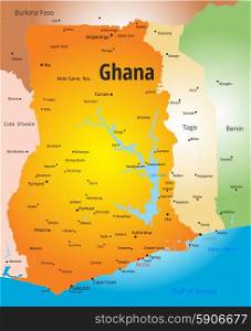 Ghana . Vector color map of Ghana country