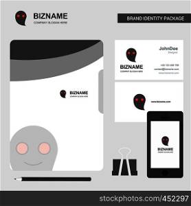 Ghost Business Logo, File Cover Visiting Card and Mobile App Design. Vector Illustration