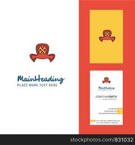 Ghost cap Creative Logo and business card. vertical Design Vector