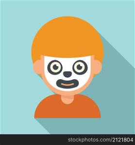 Ghost face painting icon flat vector. Kid mask. Facial makeup. Ghost face painting icon flat vector. Kid mask