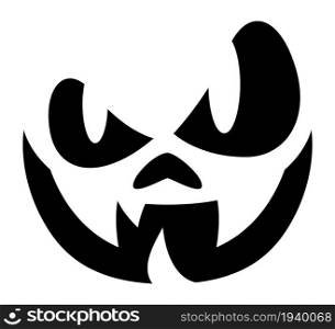 Ghost face. Scary evil black silhouette. Halloween icon isolated on white background. Ghost face. Scary evil black silhouette. Halloween icon