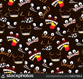 ghost faces halloween seamless pattern