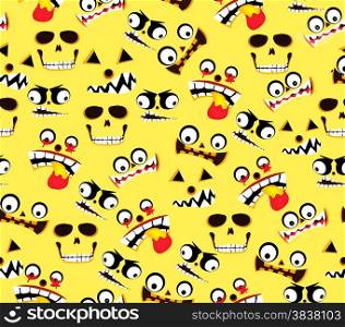 ghost faces halloween seamless pattern