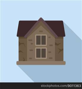 Ghost house icon flat vector. Spooky building. Scary night. Ghost house icon flat vector. Spooky building