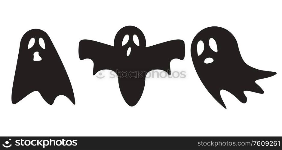Ghost icon cute cartoon character, halloween logo or symbol, Vector illustration EPS10. Ghost icon cute cartoon character, halloween logo or symbol, Vector illustration
