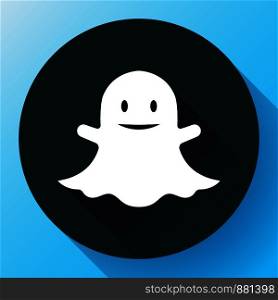 Ghost icon halloween simple vector illustration sign.. Ghost icon halloween simple vector illustration sign
