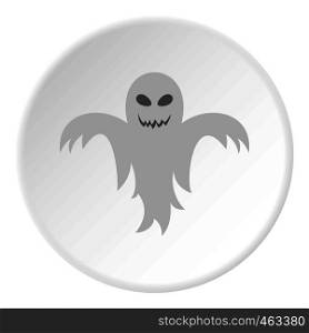 Ghost icon in flat circle isolated vector illustration for web. Ghost icon circle