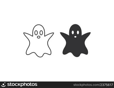 Ghost icon. Shadow monster illustration symbol. Sign halloween decoration vector desing.