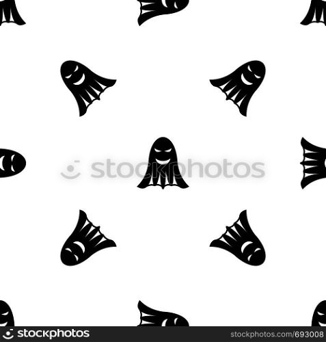 Ghost pattern repeat seamless in black color for any design. Vector geometric illustration. Ghost pattern seamless black