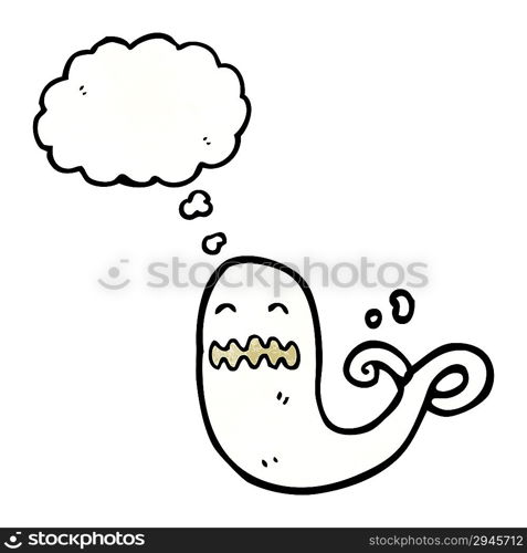 ghost with thought bubble cartoon