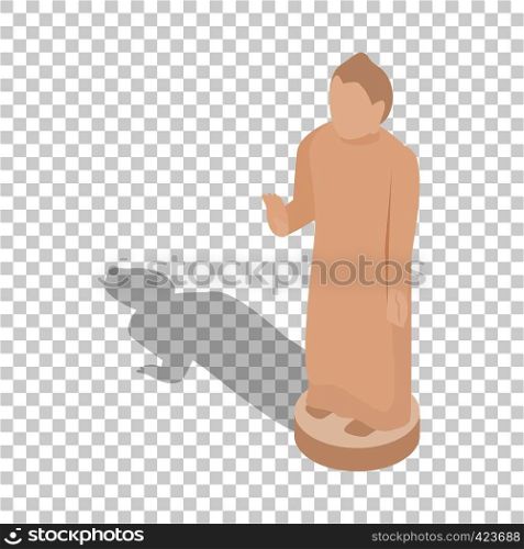 Giant Buddha statue, Sri Lanka isometric icon 3d on a transparent background vector illustration. Giant Buddha statue, Sri Lanka isometric icon