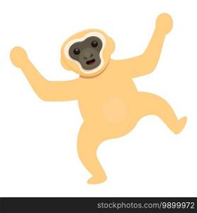 Gibbon dancing icon. Cartoon of gibbon dancing vector icon for web design isolated on white background. Gibbon dancing icon, cartoon style