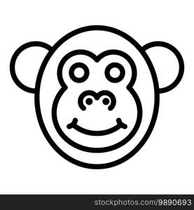 Gibbon icon. Outline gibbon vector icon for web design isolated on white background. Gibbon icon, outline style