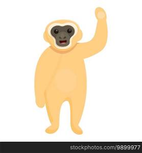 Gibbon kid icon. Cartoon of gibbon kid vector icon for web design isolated on white background. Gibbon kid icon, cartoon style