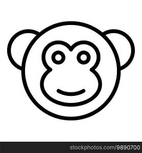 Gibbon monkey icon. Outline gibbon monkey vector icon for web design isolated on white background. Gibbon monkey icon, outline style