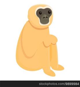 Gibbon sad icon. Cartoon of gibbon sad vector icon for web design isolated on white background. Gibbon sad icon, cartoon style