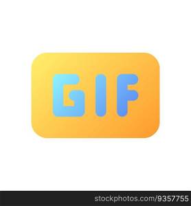 GIF pixel perfect flat gradient color ui icon. Graphics interchange format. Animated image. Simple filled pictogram. GUI, UX design for mobile application. Vector isolated RGB illustration. GIF pixel perfect flat gradient color ui icon