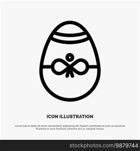 Gift, Bird, Decoration, Easter, Egg Line Icon Vector