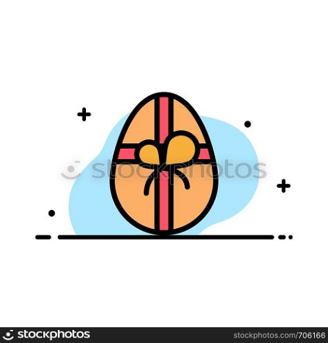 Gift, Birthday, Easter Business Flat Line Filled Icon Vector Banner Template