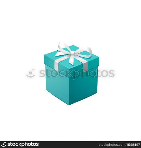 Gift Box and silver Confetti. Turquoise jewelry box. Template for cosmetics and jewelry shops. Christmas Background. Vector Illustration.. Gift Box and silver Confetti. Turquoise jewelry box. Template for cosmetics and jewelry shops. Christmas Background. Vector Illustration