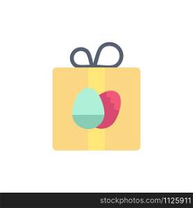 Gift, Box, Birthday, Easter Flat Color Icon. Vector icon banner Template