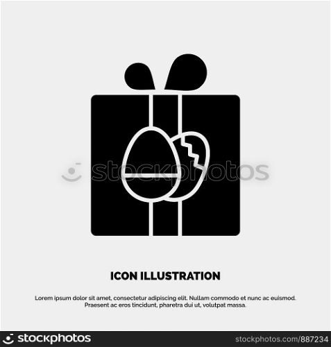 Gift, Box, Birthday, Easter solid Glyph Icon vector