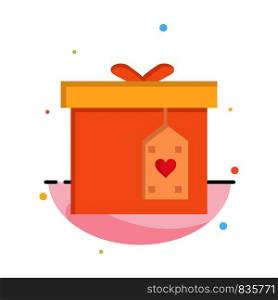 Gift Box, Box, Surprise, Delivery Abstract Flat Color Icon Template