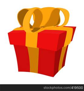 Gift box cartoon icon isolated on white background. Gift box cartoon icon