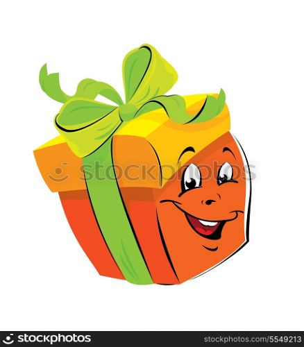 Gift Box cartoon with funny face