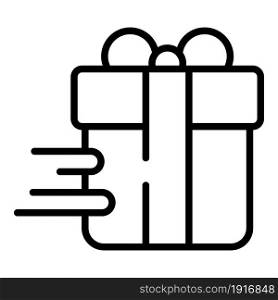 Gift box delivery icon outline vector. Package service. Courier shipment. Gift box delivery icon outline vector. Package service