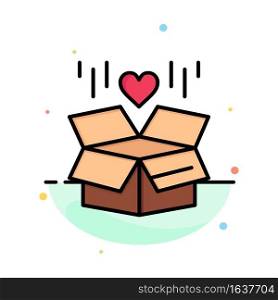 Gift, Box, Delivery, Surprise Abstract Flat Color Icon Template
