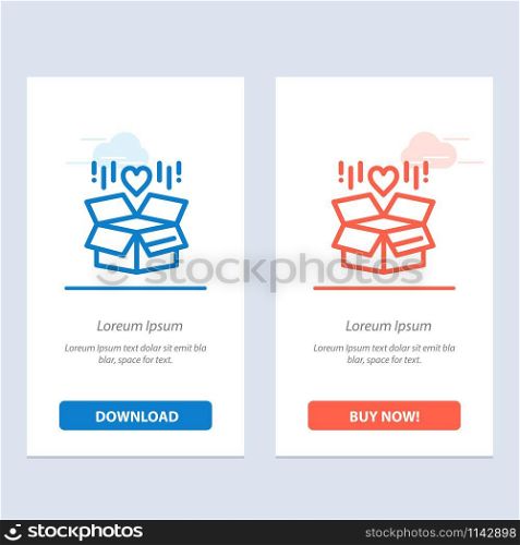 Gift, Box, Delivery, Surprise Blue and Red Download and Buy Now web Widget Card Template