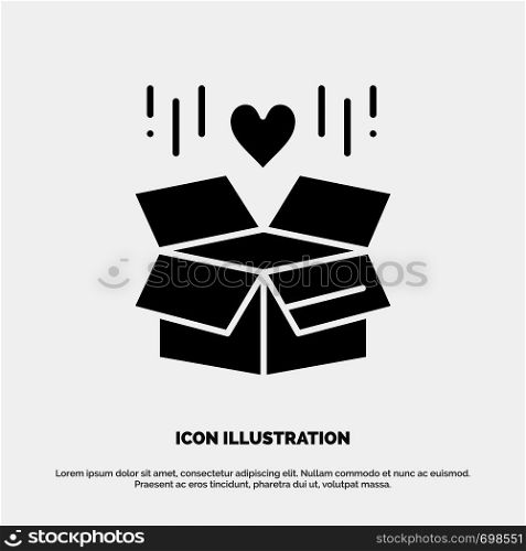 Gift, Box, Delivery, Surprise solid Glyph Icon vector
