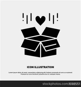 Gift, Box, Delivery, Surprise solid Glyph Icon vector