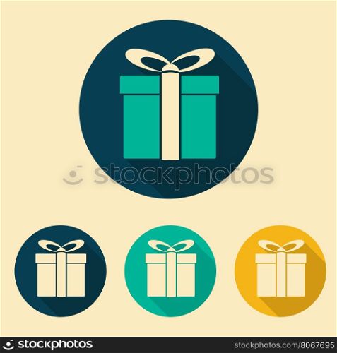 gift box flat icon vector illustration