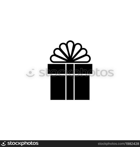 Gift Box. Flat Vector Icon illustration. Simple black symbol on white background. Gift Box sign design template for web and mobile UI element. Gift Box Flat Vector Icon