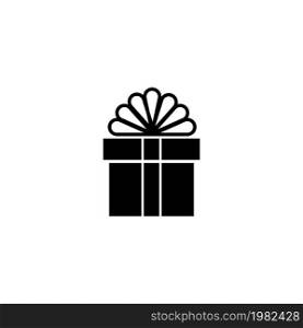 Gift Box. Flat Vector Icon illustration. Simple black symbol on white background. Gift Box sign design template for web and mobile UI element. Gift Box Flat Vector Icon