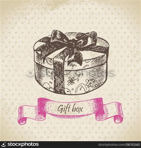 Gift box. Hand drawn illustration