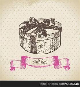 Gift box. Hand drawn illustration
