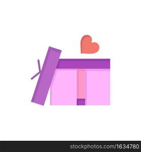 Gift box, Heart, Love  Flat Color Icon. Vector icon banner Template