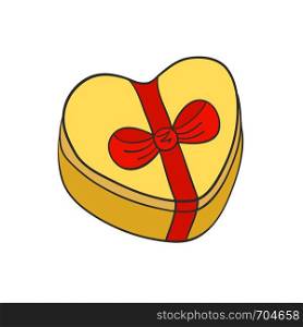 gift box heart symbol for love card design