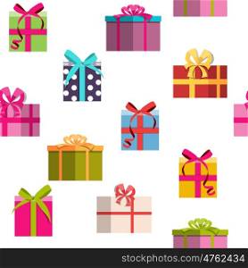 Gift Box Holiday Seamless Pattern Background Vector Illustration. Gift Box Holiday Seamless Pattern Background