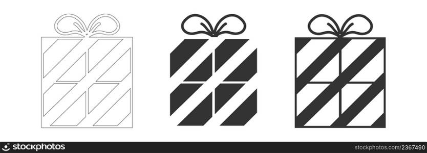 Gift box icon. Birthday illustration symbol. Sign surprise vector.