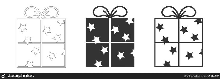 Gift box icon. Birthday illustration symbol. Sign surprise vector.