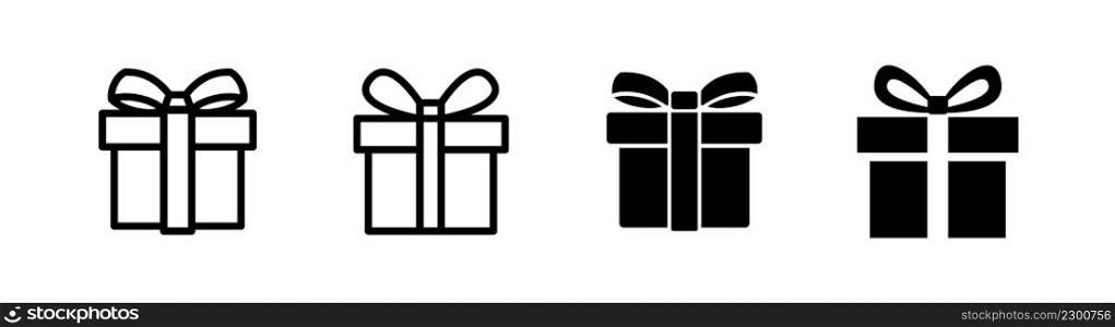 Gift box icon, design element related to christmas or birthday presents