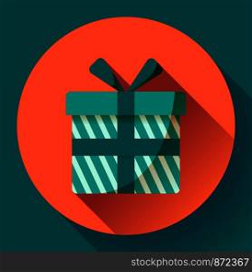 Gift box Icon flat style Vector illustration. Gift Icon flat Vector