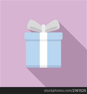Gift box icon flat vector. Delivery package. Paper parcel. Gift box icon flat vector. Delivery package