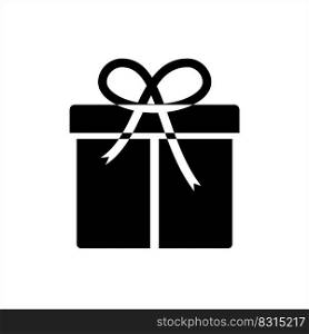 Gift Box Icon, Gift Box Vector Art Illustration